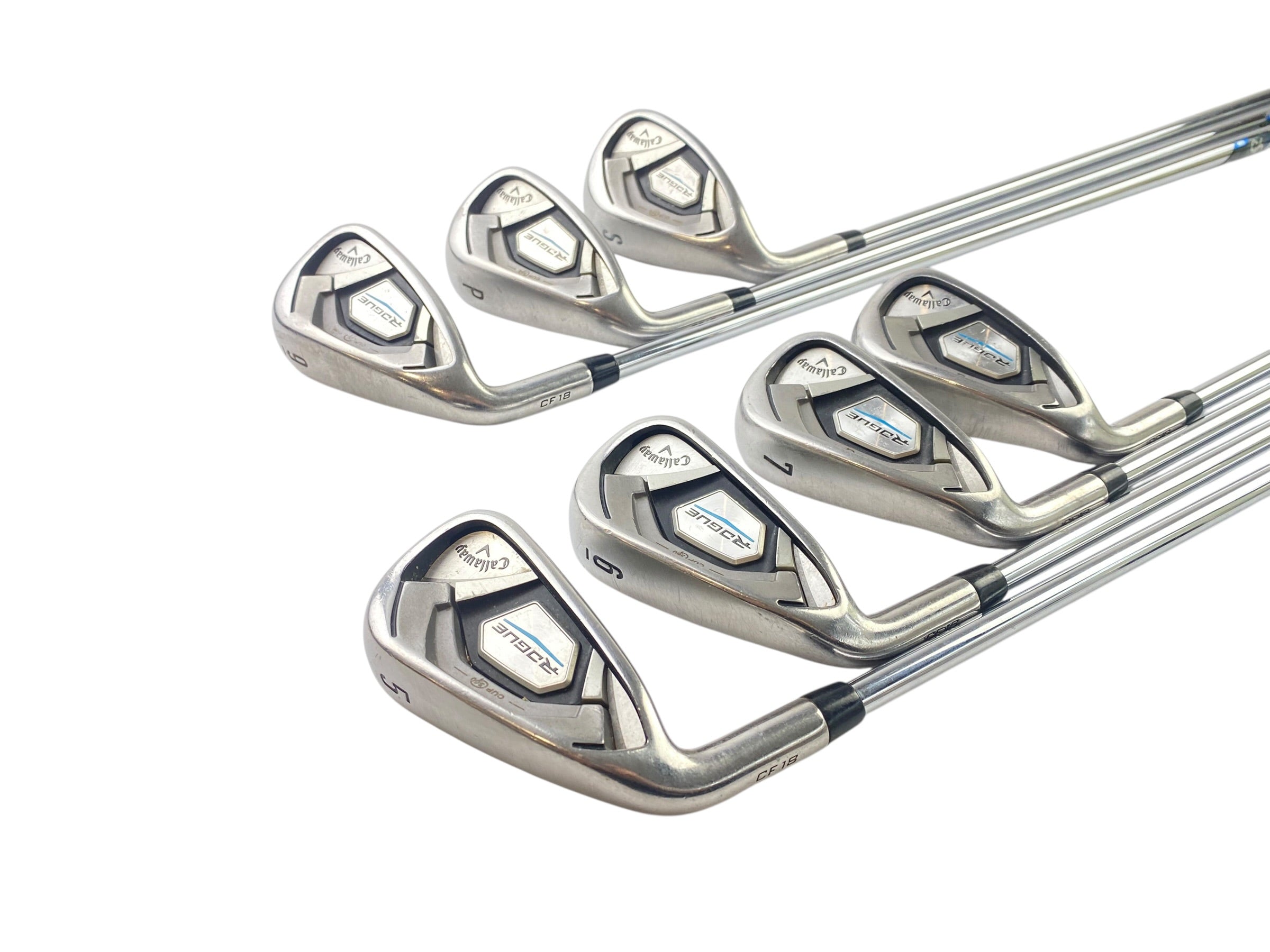 Left Hand Callaway Rogue CF18 Irons / 5-SW / Regular Flex