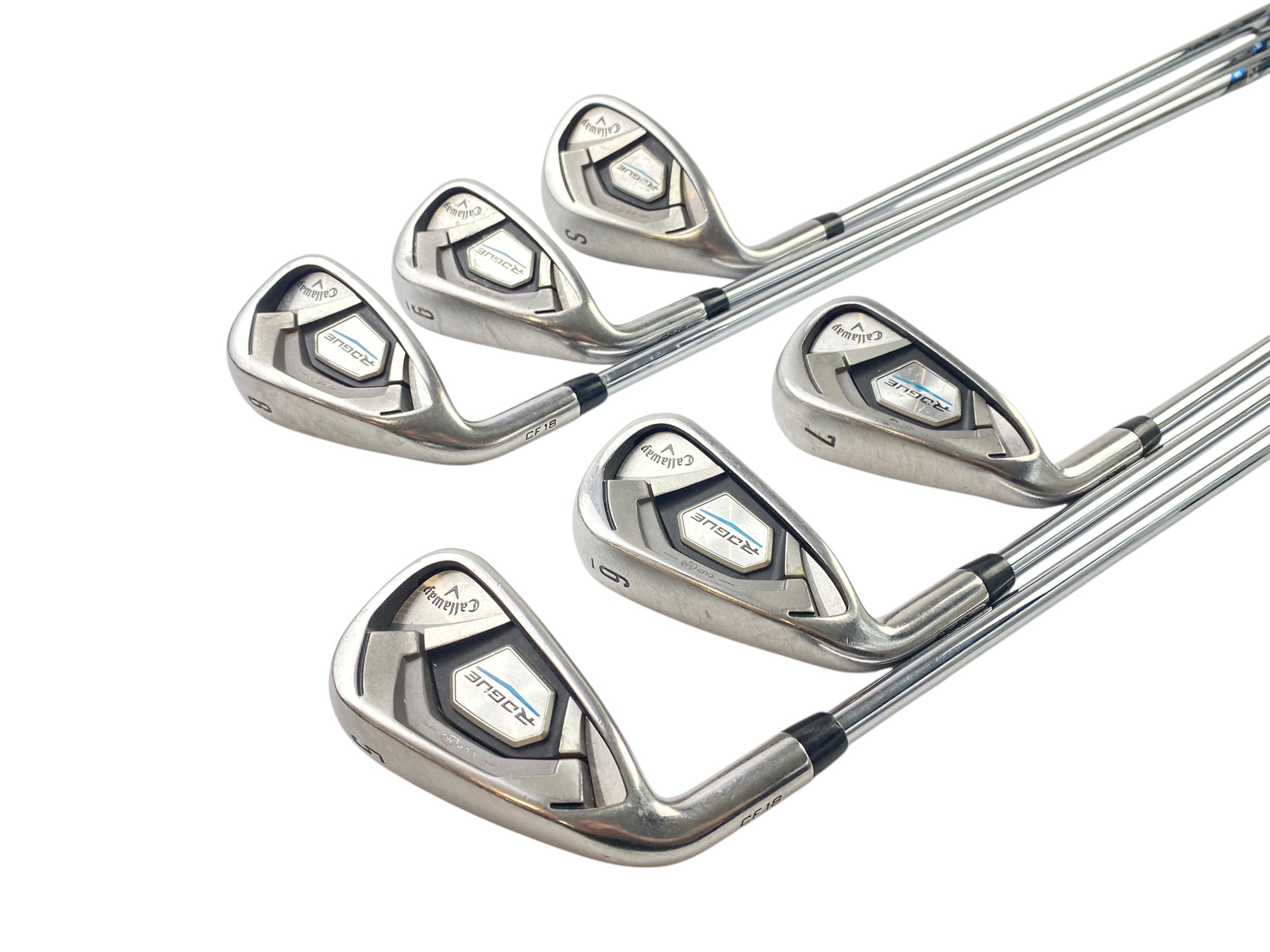 Left Hand Callaway Rogue CF18 Irons / 5-SW / Regular Flex